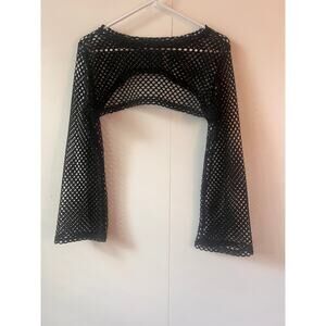 90's Y2K ULTRA-CROP LONG SLEEVE SHRUG M Goth Grunge Whimsygoth Punk Festival